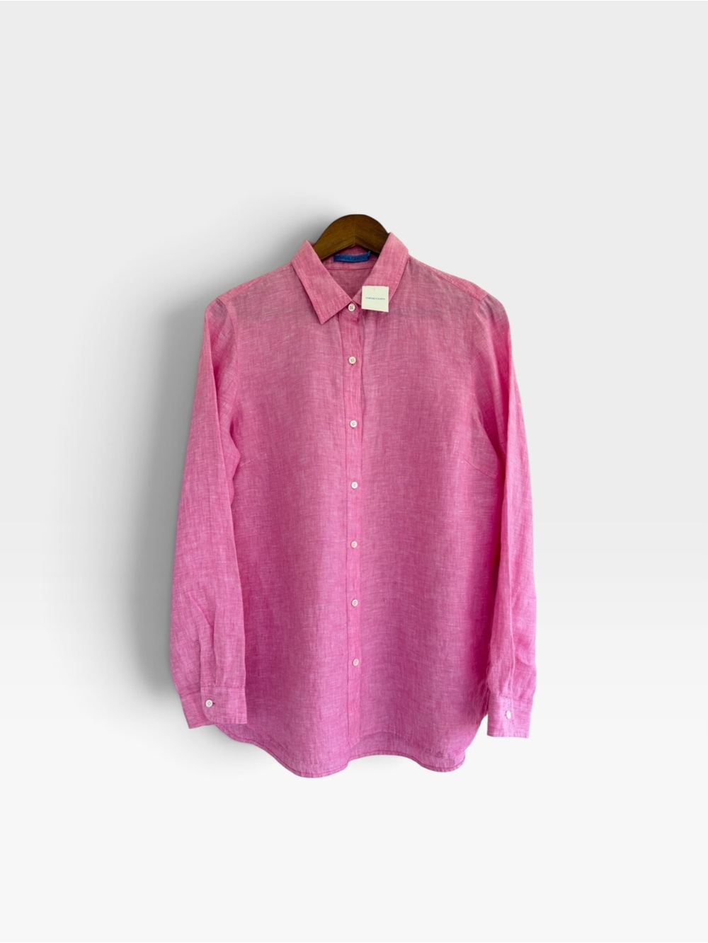 J McLaughlin Peony Pink Linen Blouse M - Picture 6 of 7